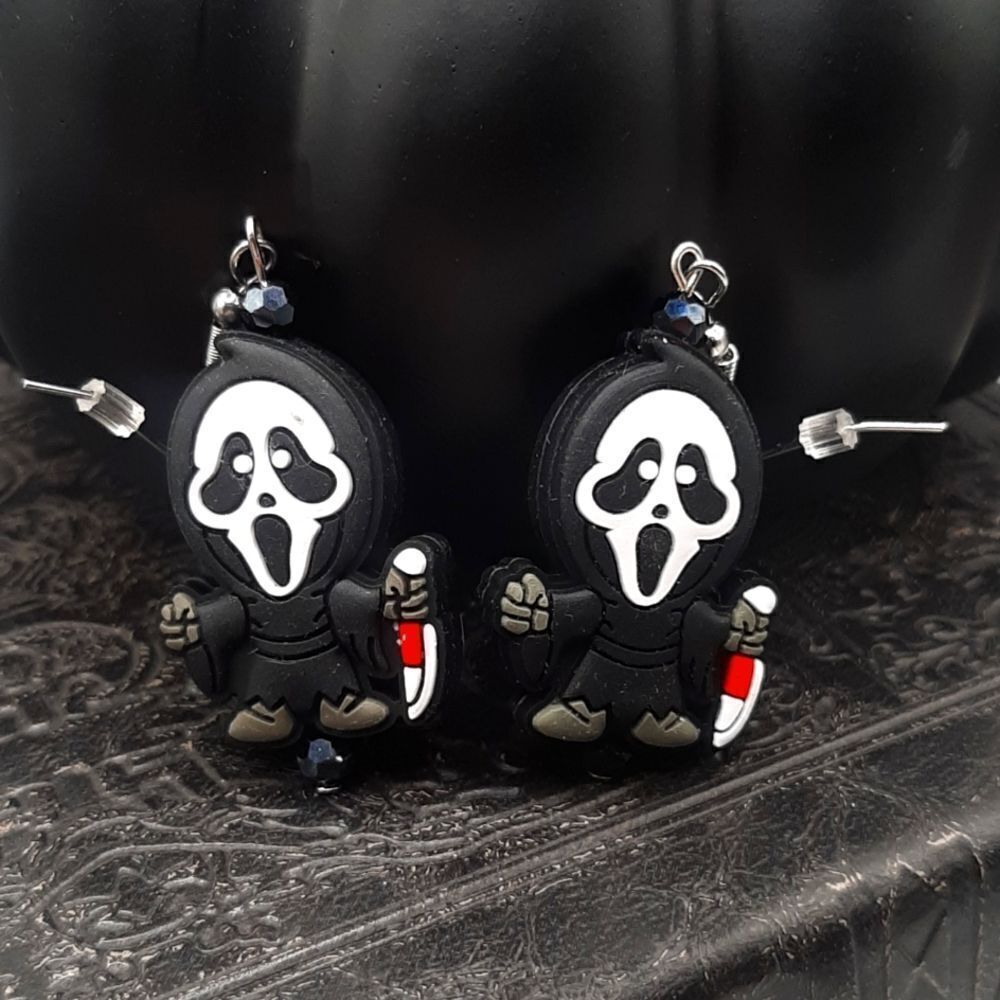 Ghost Face Silicone Drop Earrings